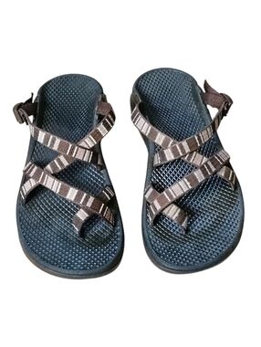 🩴CHACO Women's Brown Striped Adjustable Hiking Sandals 7 - EPC